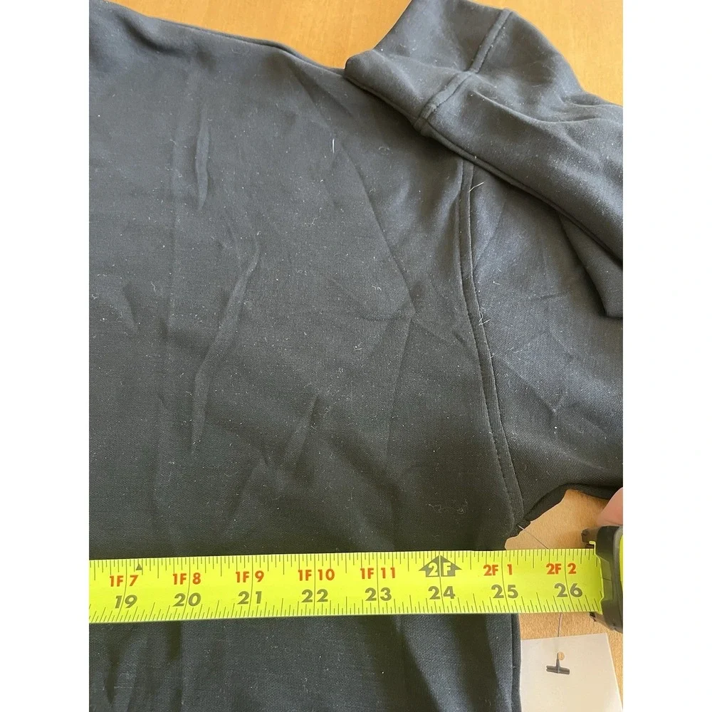 Mono B Womens Pullover Sweatshirt Sz L Large Black Cropped Long Sleeve Shirt NWT